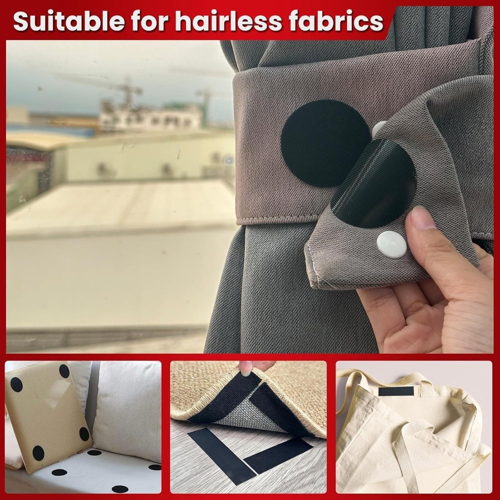 Heavy Duty Hook and Loop Strips with High Adhesive, and Square Circle, Strong...