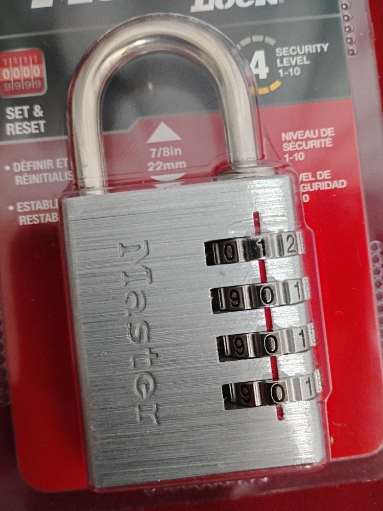 MASTER LOCK, Set Your Own Word Combination Padlock, 643D Set & Reset New Bundle