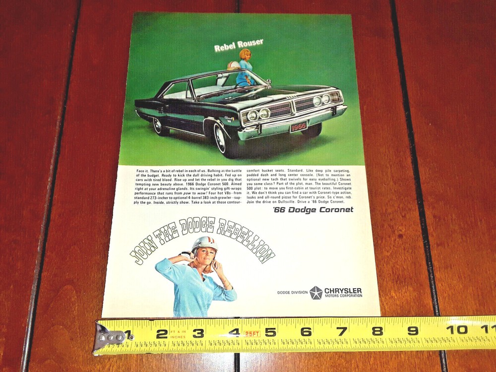 1966 DODGE CORONET ORIGINAL AD