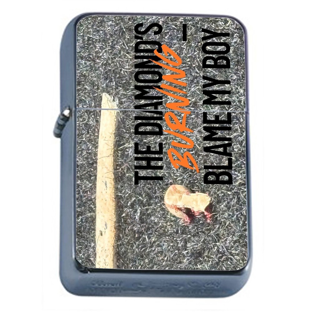 Diamonds Burning Baseball Design Oil Lighter