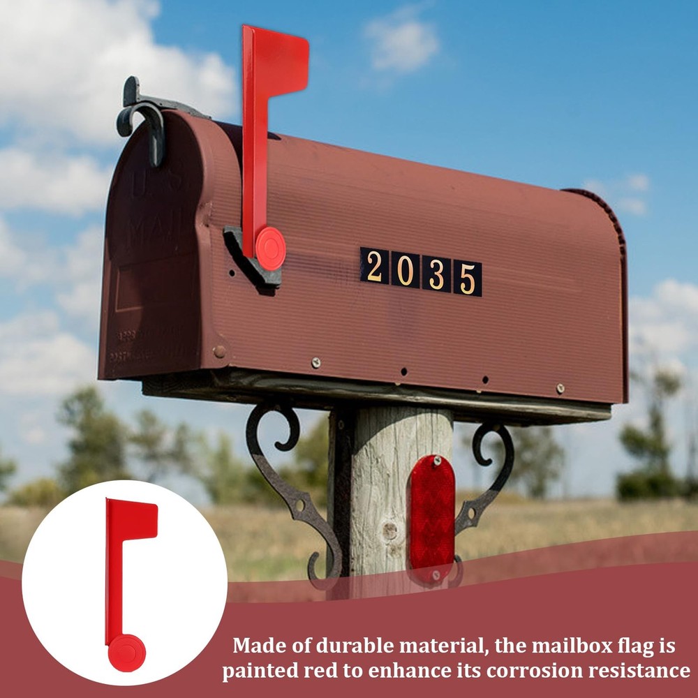 Mailbox Flag Replacement Red Metal Mailbox Flag for Outgoing Mailboxes