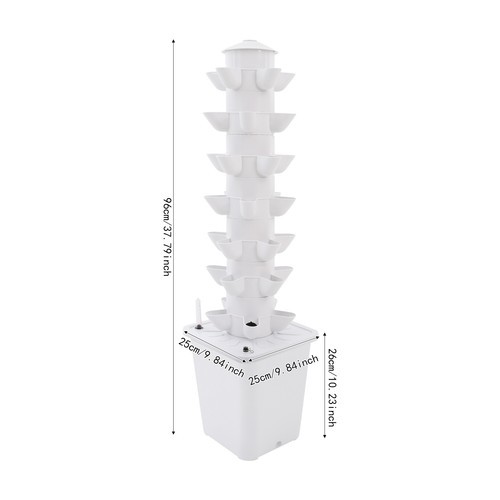7-tier Hydroponics Growing Tower, Vertical Hydroponic Indoor Gardening Tower