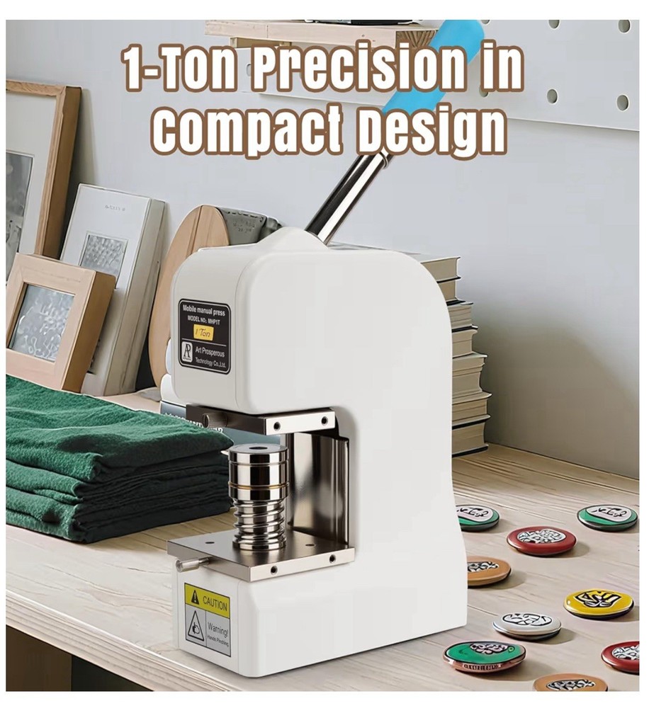 Button Maker Machine -Multiple Size Molds, Built-in Storage & Button Pressing...