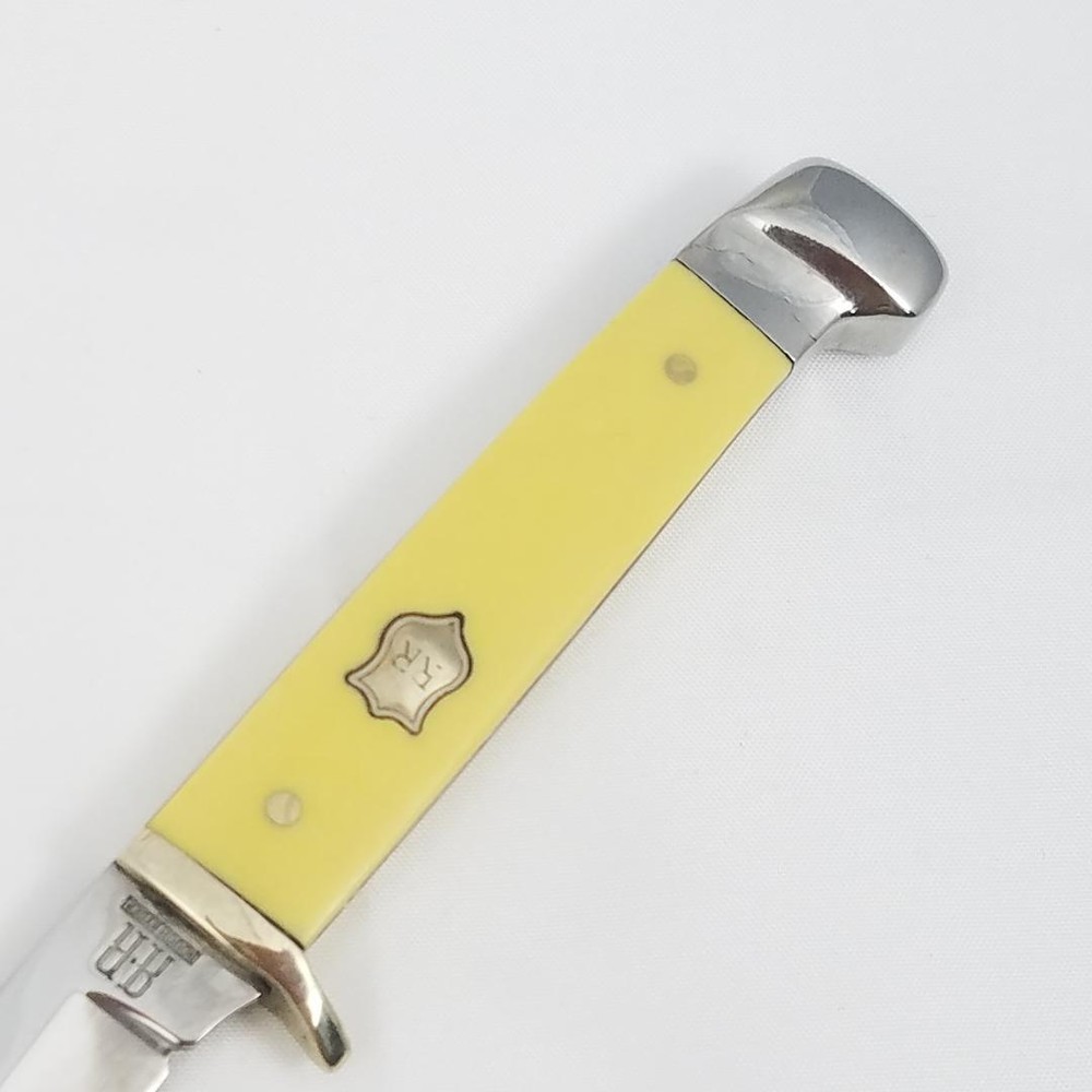 Rough Ryder Small Hunter Knife Yellow Fixed Blade + Sheath