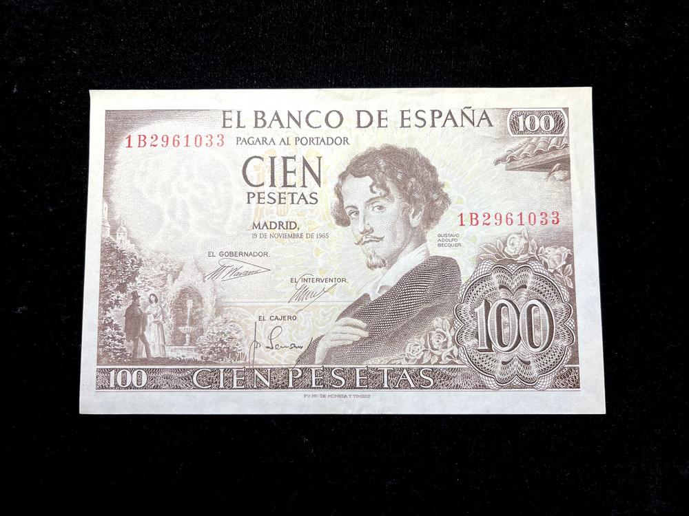 1965 Spain *100 Pesetas* Note (UNC)