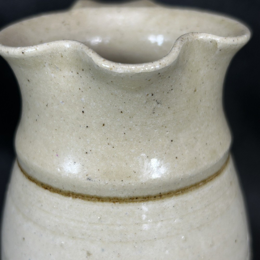BARROWS STUDIO Pottery Creamer w/ Wheat Design From Elgin Oregon