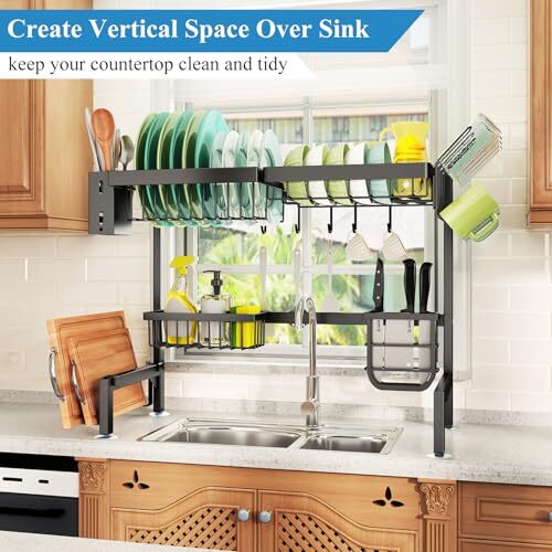 Over The Sink Dish Drainer Drying Rack - Expandable (26.8" to Assorted Colors