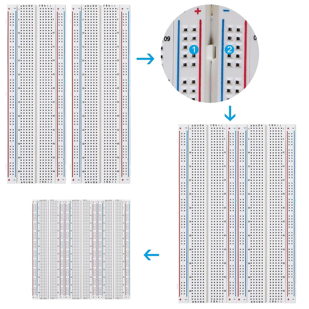 3 Set of Solderless Prototype Breadboard 830 Tie Points Breadboard