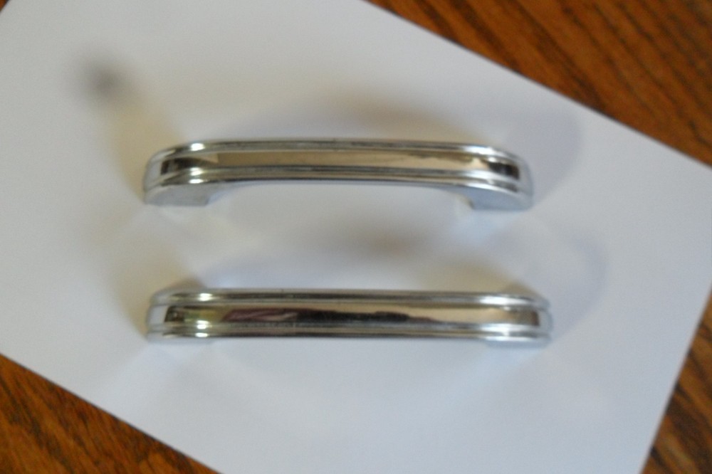 Lot Of 2 Vintage MCM Chrome Drawer Pulls