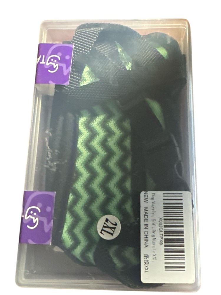 Starpetgo Soft 3D Mesh Dog Muzzle Adjustable Green Black Size 2XL