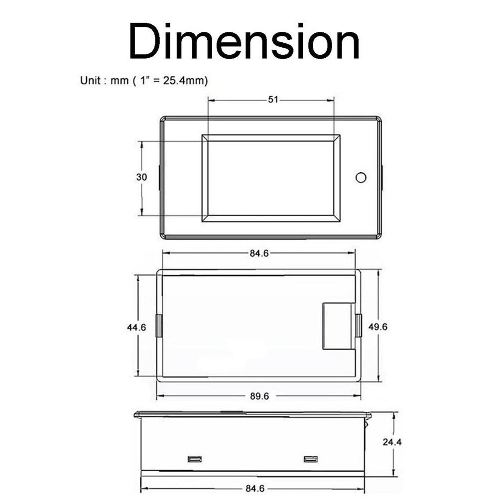 Power Consumption Tracking Device DC Multimeter up to 100A and LCD Display