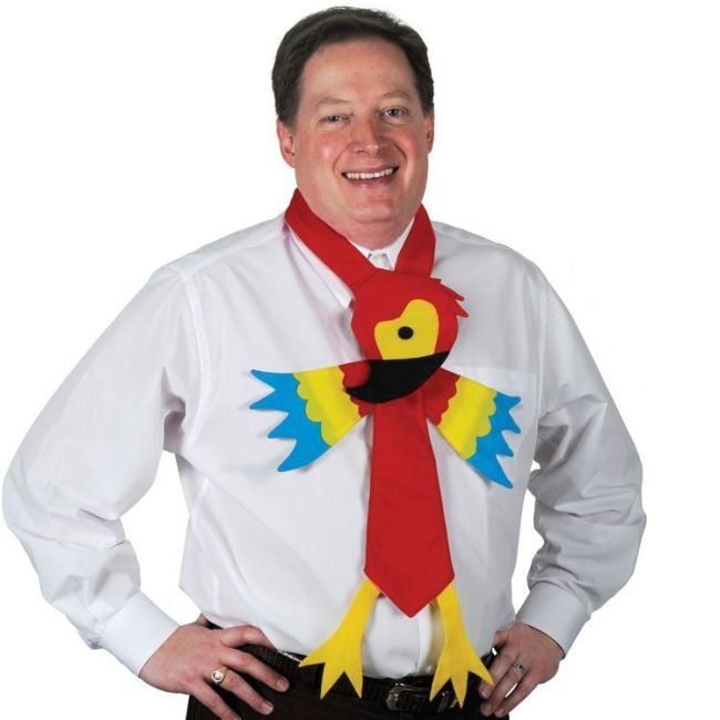 Luau Party Fabric Parrot Neckwear