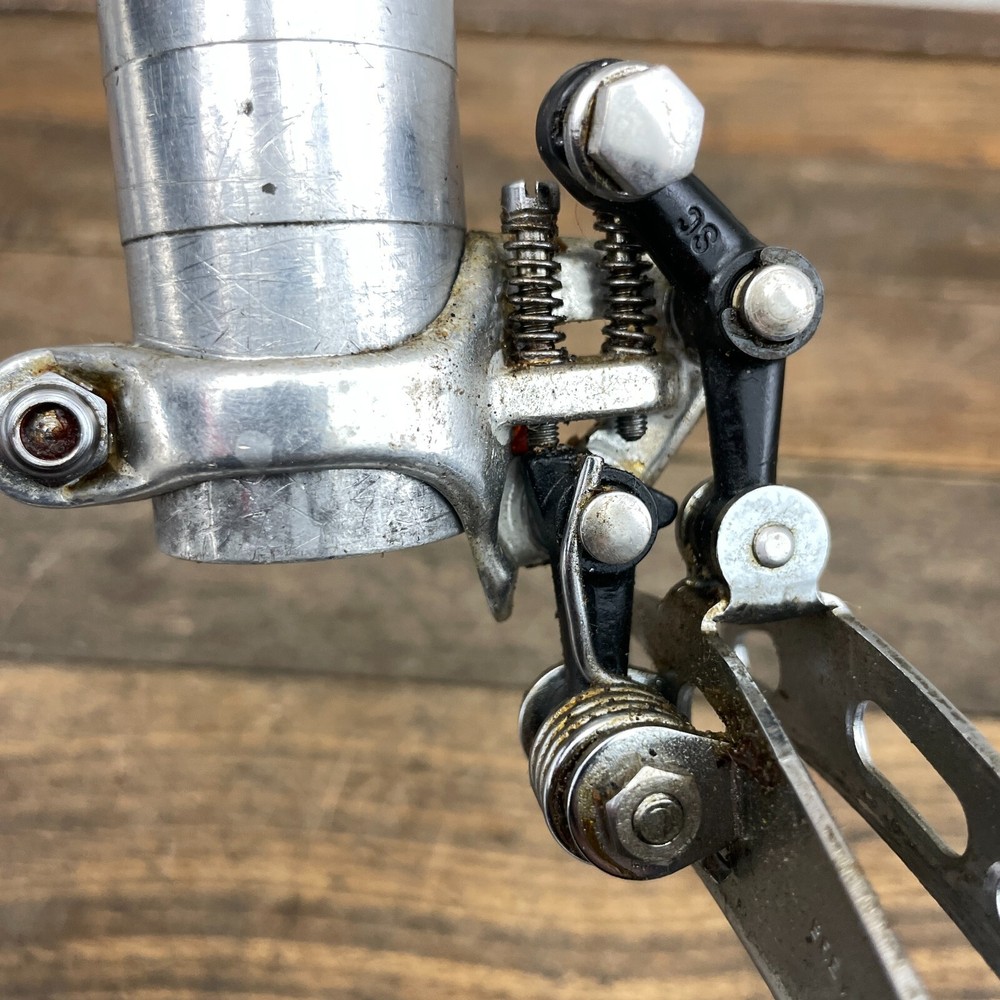 Vintage Campagnolo Super Record Front Derailleur 3 Hole Clamp Bottom Pull Wing