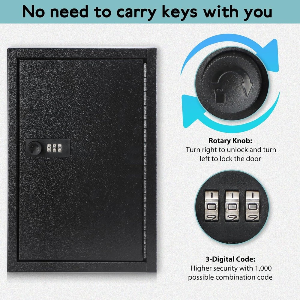Versatile Key Storage Box with Combination Lock - Organized for Home & Office