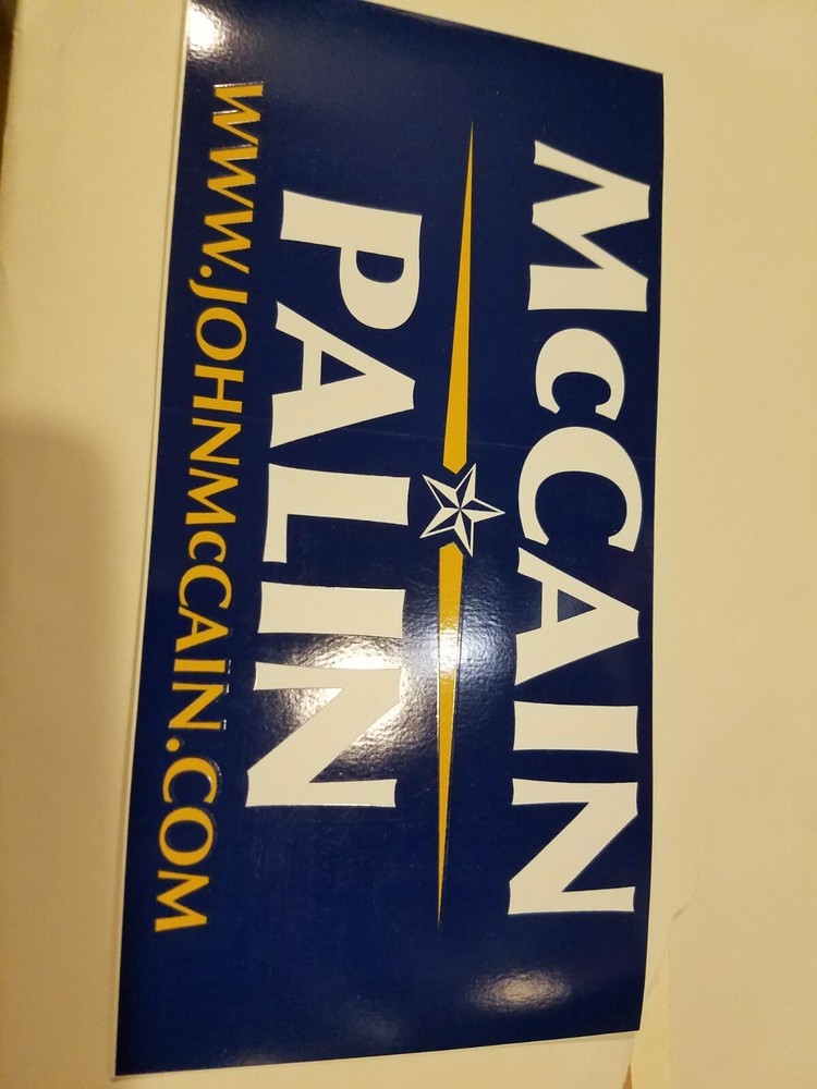 McCain- Palin Bumper Sticker (1 only)* size is 3.75" x 7.5"