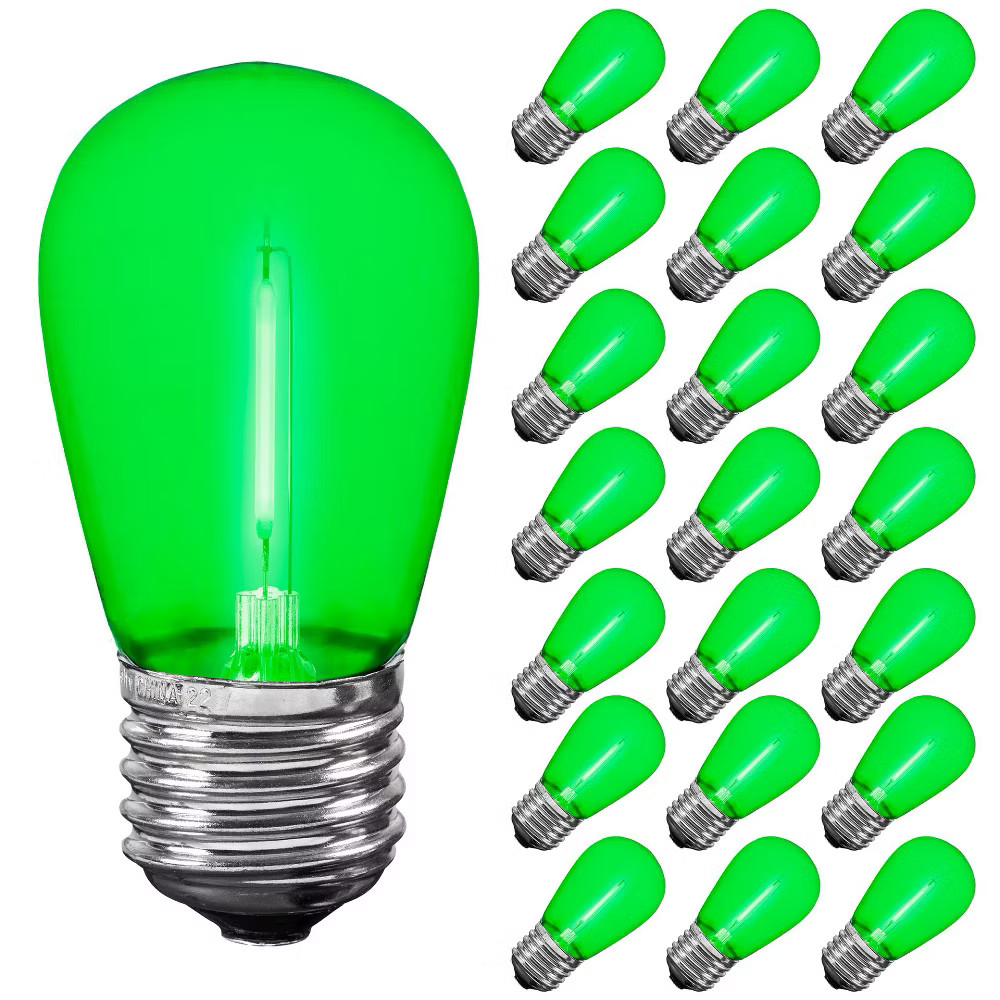 Novelty Lights Outdoor String Light Replacement Bulbs, 25 Pack S14 LED Edison