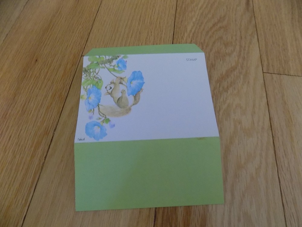 Vintage Postalettes Fold A Notes Mouse Squirrel flowers 3 post a note