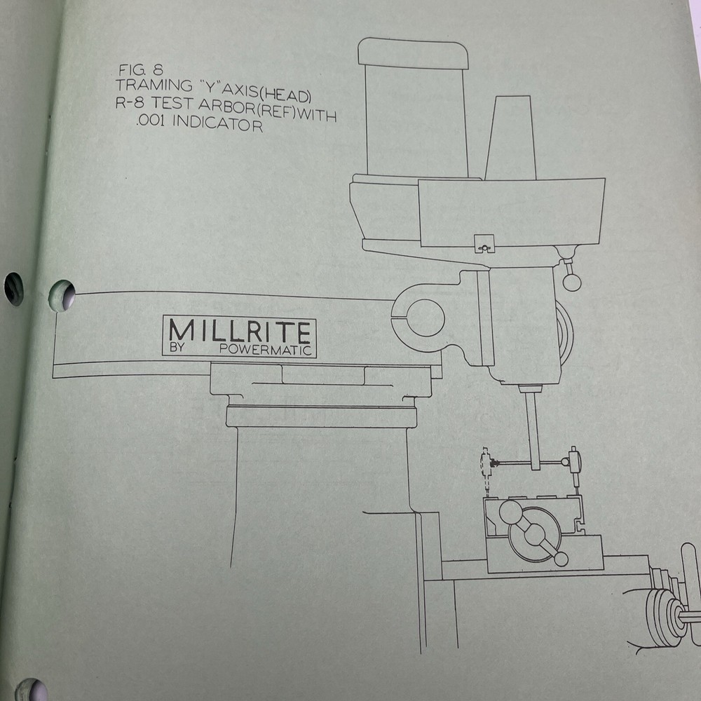 POWERMATIC Millrite Vertical Milling Machine Owner Operator's Manual