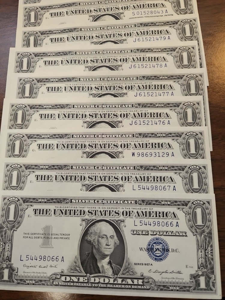 AU/CU Uncirculated 1957 One Dollar Silver Certificate