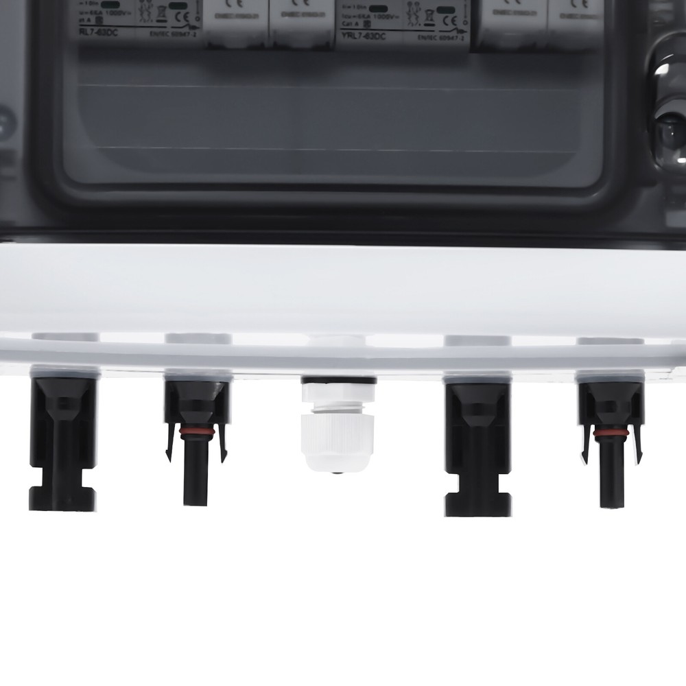 2 String Solar Combiner Box 40A Circuit Breaker for Solar Panels System PC+ABS