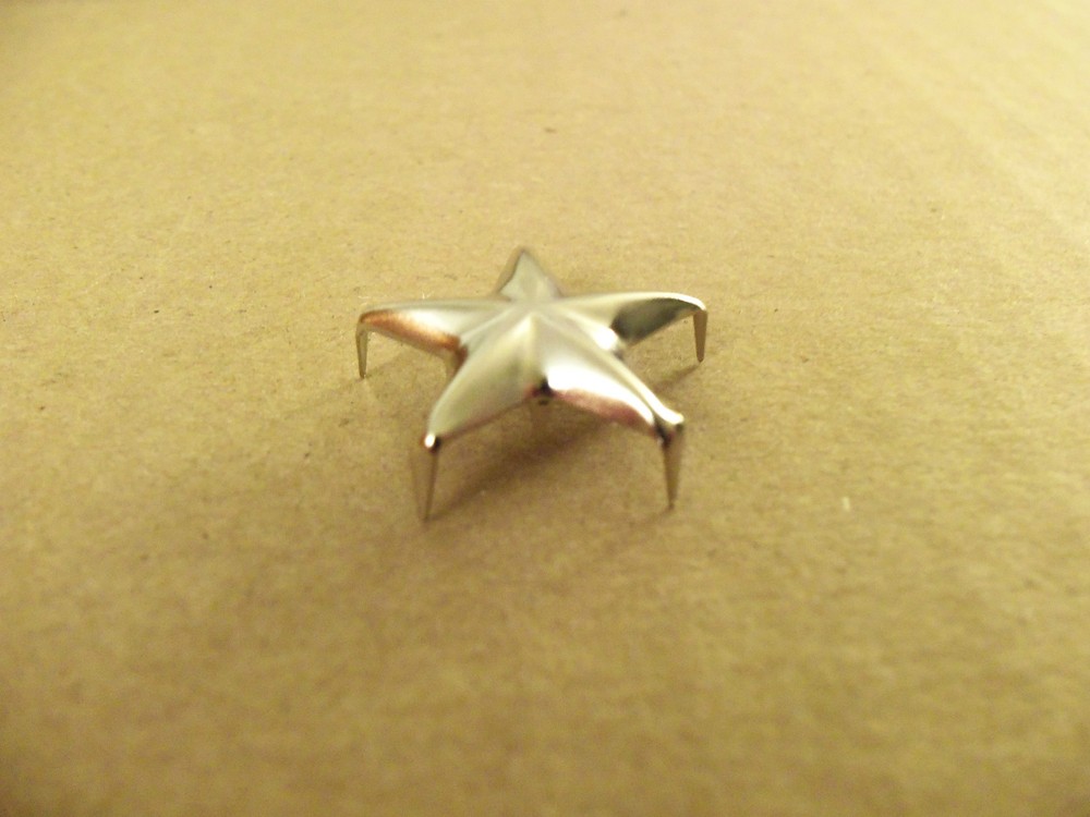 Nickel (Solid Brass) Star Spots / Studs For Leather