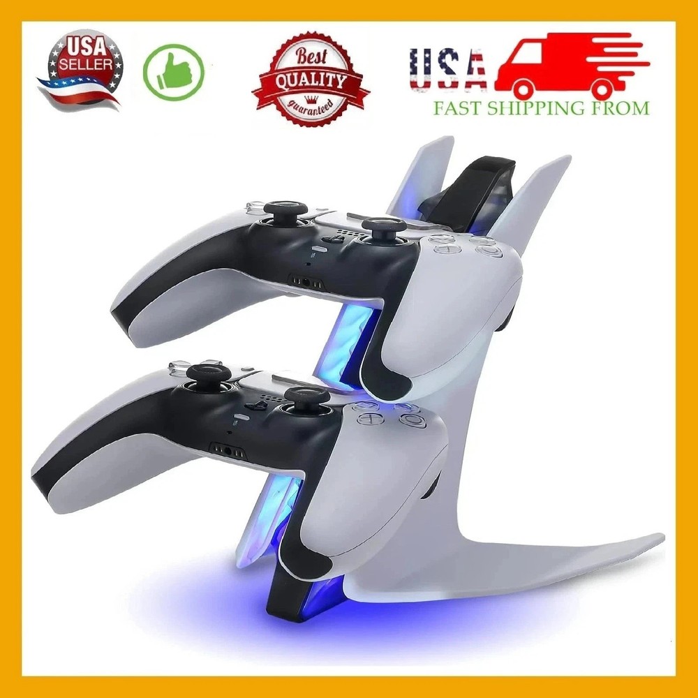 PS5 Controller Charger, PlayStation 5 Controller Charging Station with LED Light