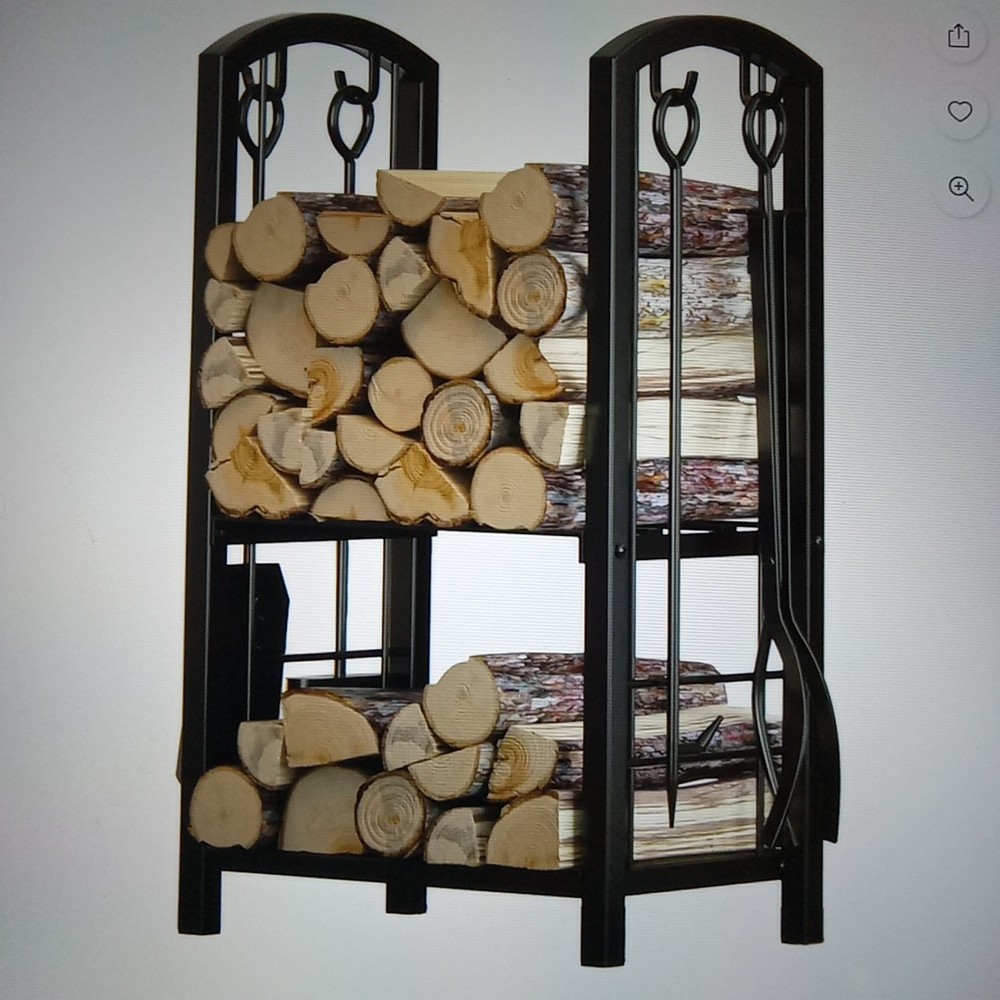 Fireplace Log Rack With 4 Piece Tool Set Included. Last Chance.