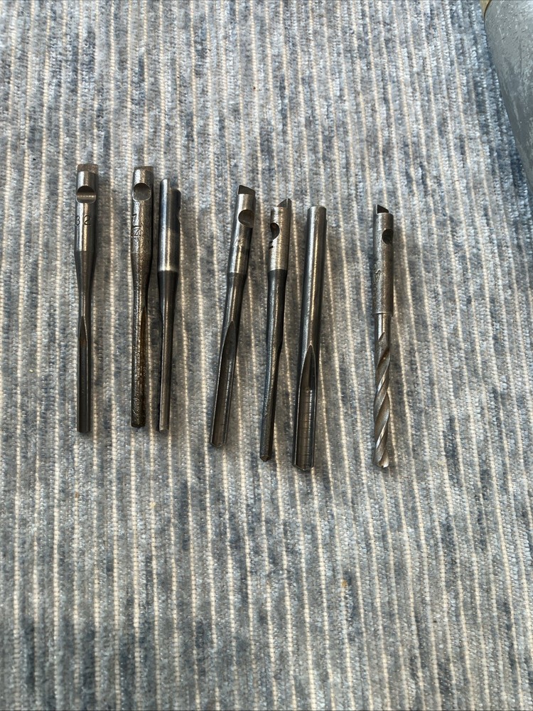 Vintage Craftsman Hand Push Drill, Circle F with 7 bits;