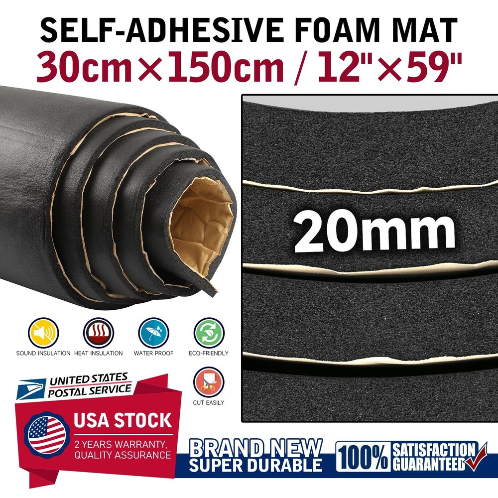 Closed Cell Sponge Foam Rubber Sheet Roll Padding DIY Cutting 12"×59" 20mm T