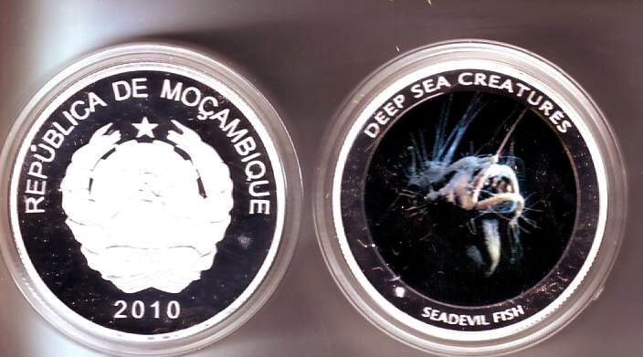 Mozambique 2010 Large  Medal-Deep Sea Creatures-Devil Fish