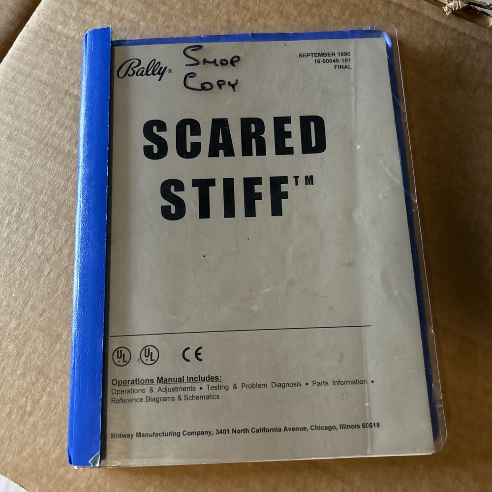 original Scared Stiff Bally pinball MACHINE manual