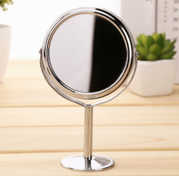 New Double Sided Round Makeup Mirror 8CM 1:2 Magnifying 360° Rotating
