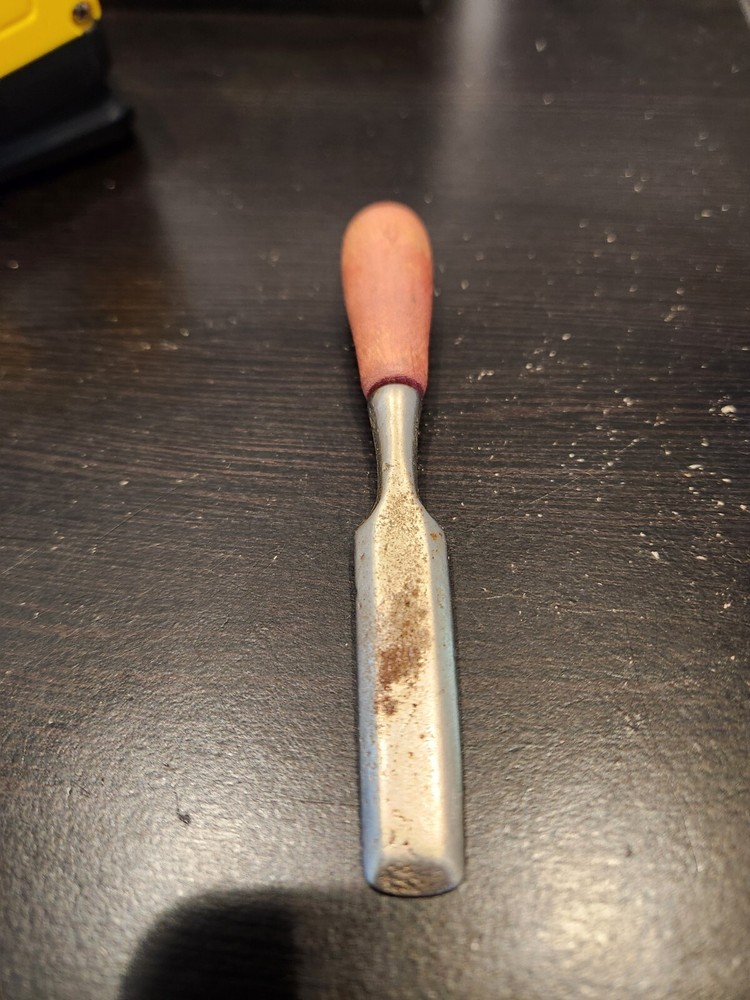 Vintage Chisel with Wood Handle - Carpentry Tool