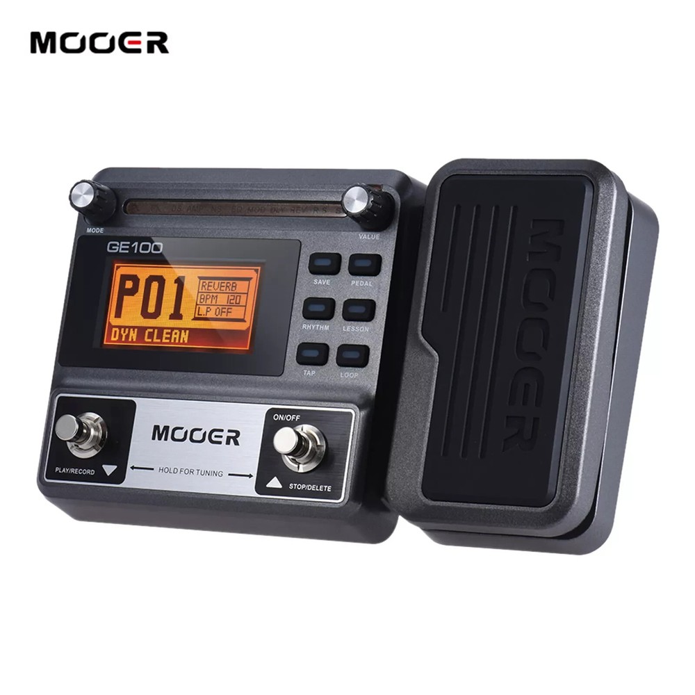 MOOER GE100 Guitar Multi-Effects Pedal Processor Tap Tempo Tuning Function J9F2