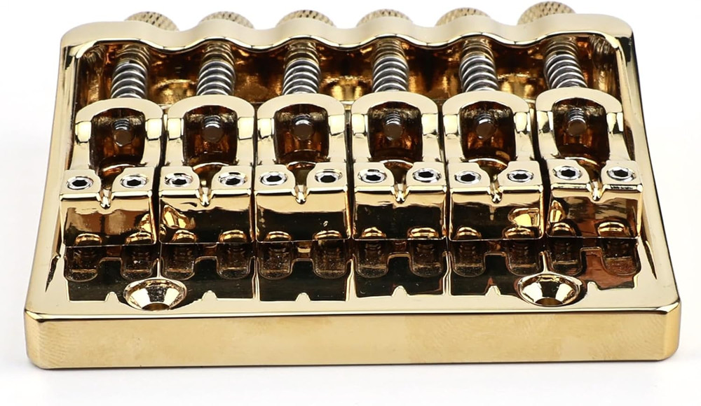 Gold 6 String Headless Guitar Fixed Bridge System Set
