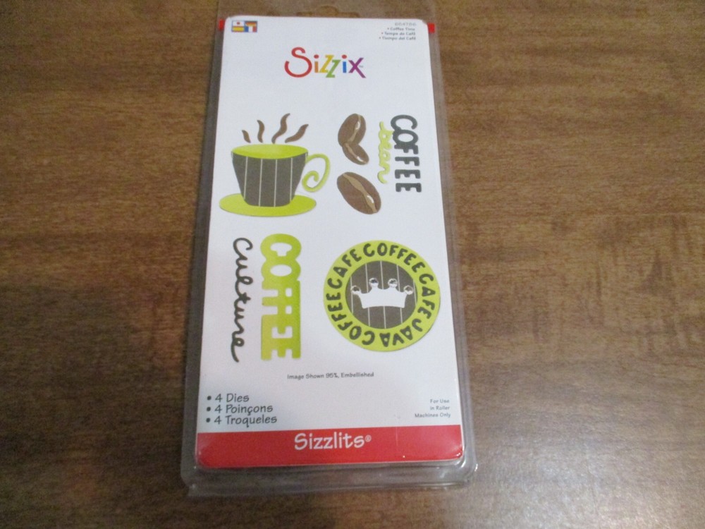 SIZZIX COFFEE TIME DIES FOR ROLLER MACHINES ONLY