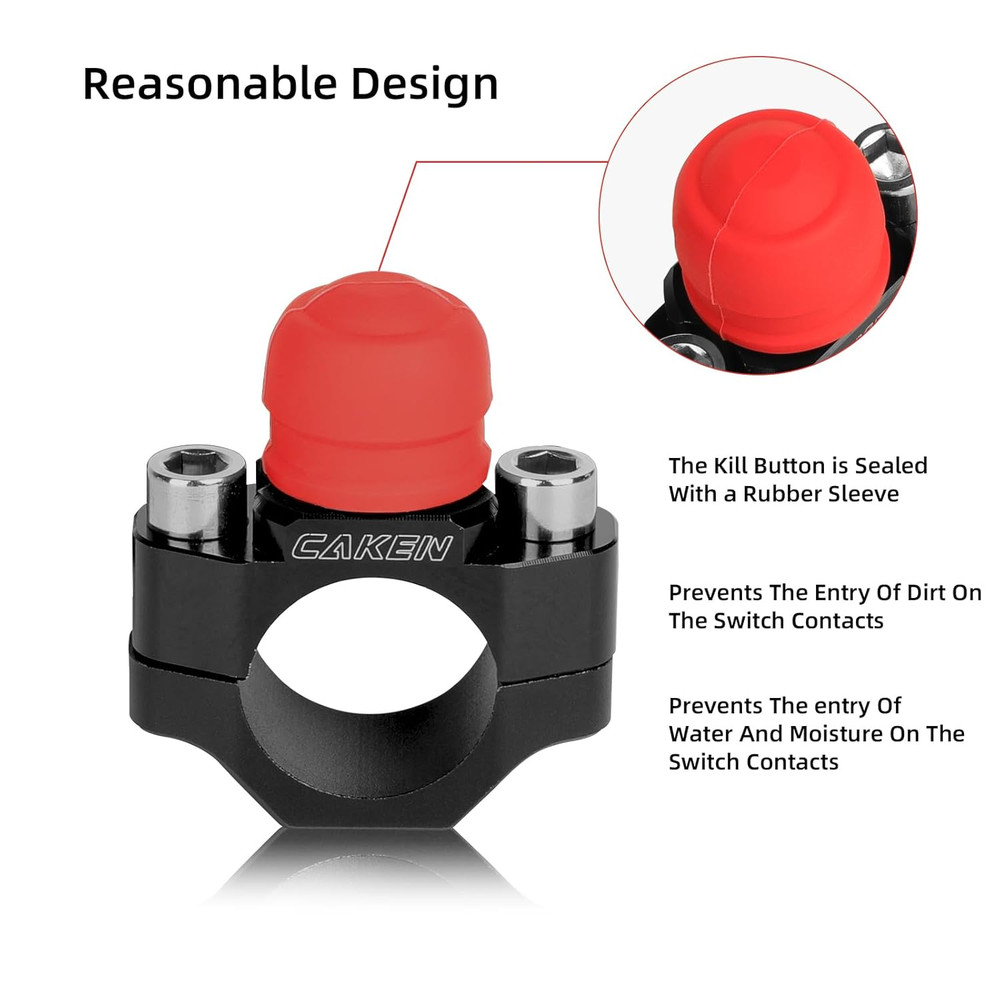 2 PCS CNC Motorcycle ATV Water Proof Engine Start Stop Kill Switch Button for El