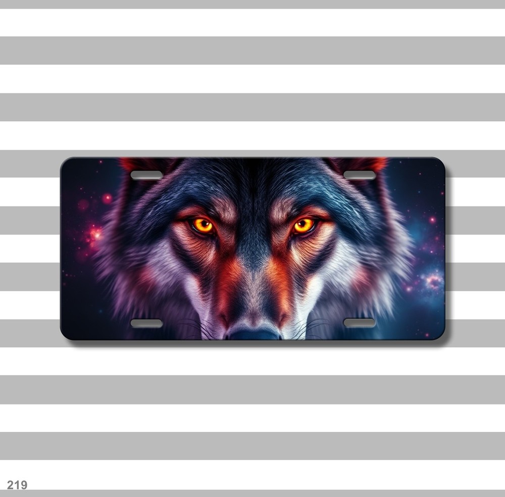 Unique Wolf License Plate Customizable Front Plate Birthday Gift
