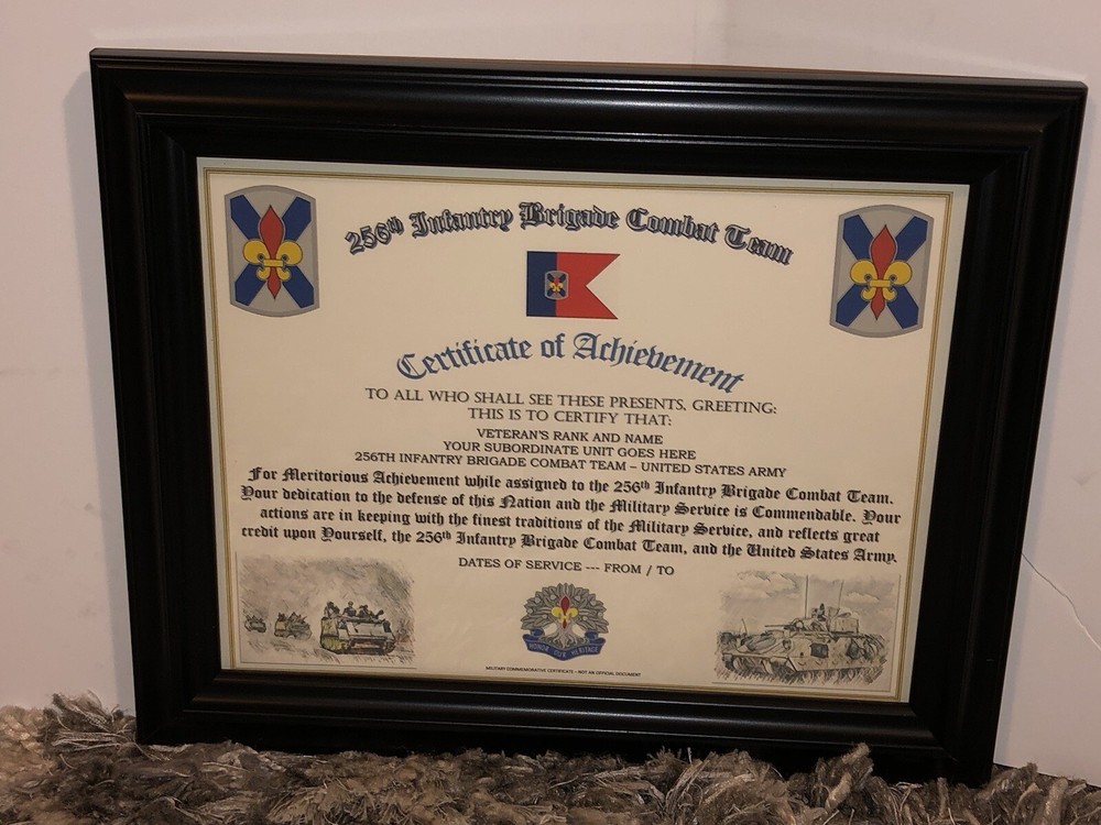 256TH INFANTRY BRIGADE COMBAT TEAM - COA / (COMMEMORATIVE CERTIFICATE)