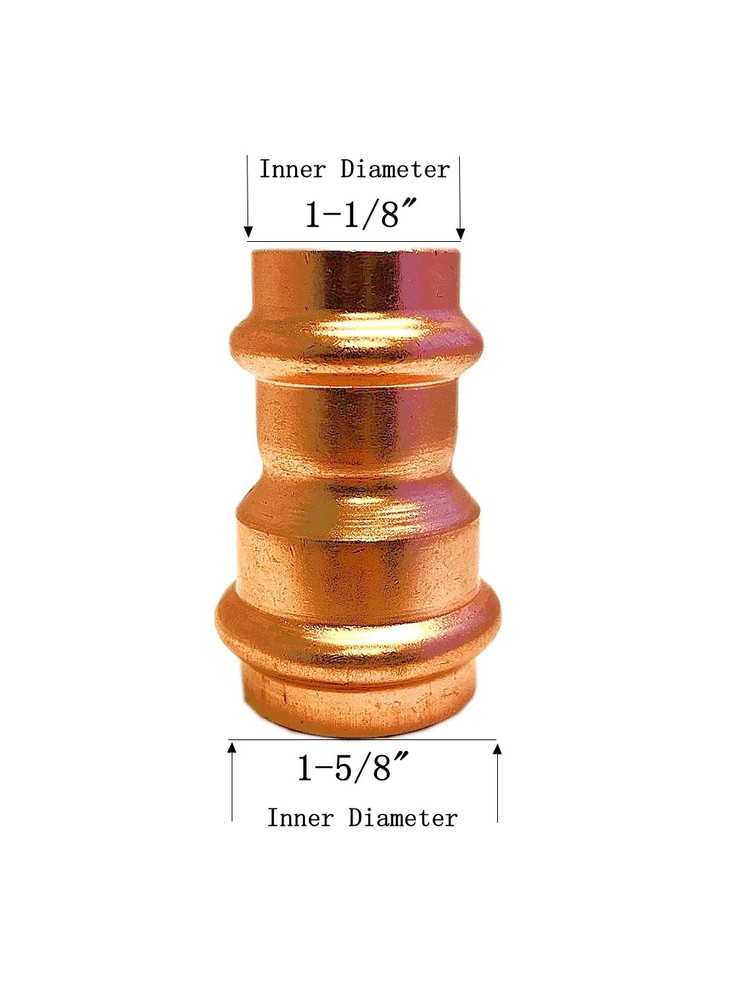 Libra Supply 1-1/2'' x 1'' inch Copper Press Coupling Bell Reducer P x P