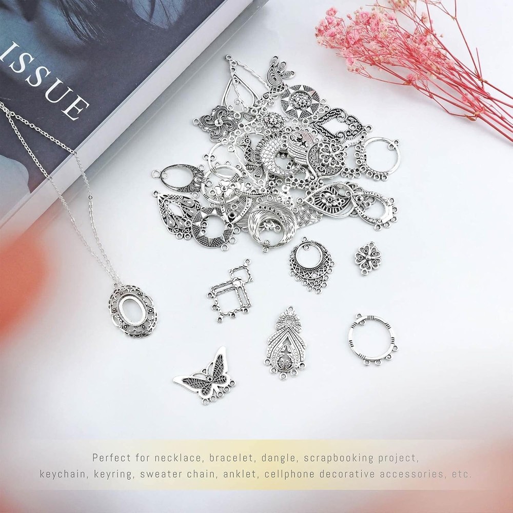 Antiqued silver earring jewelry making kit
