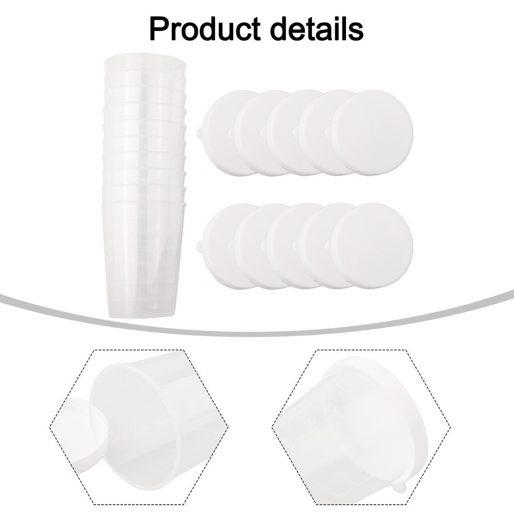 Measuring Cups Cup Transparent With White Lids Cap Container DIY Tools