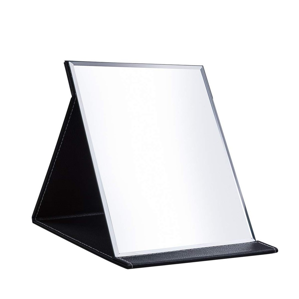 LONGSHENG - SINCE 2001 - Protable PU Leather Mirror Folding Desktop Makeup Mi...