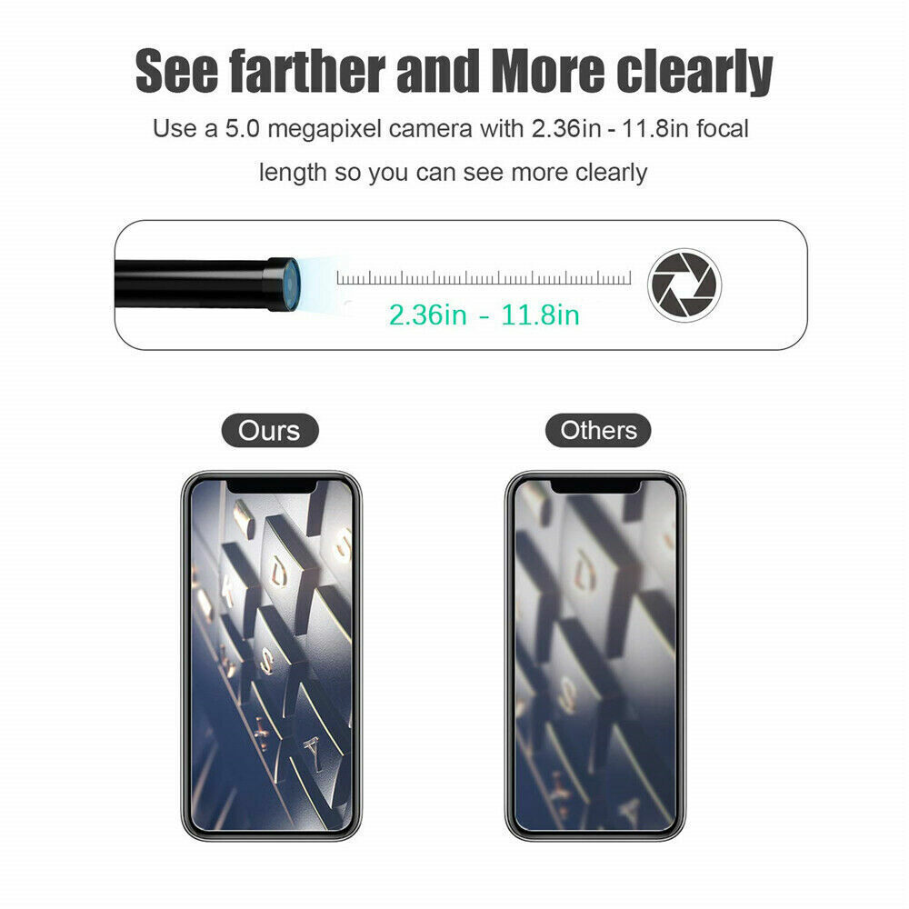 10m LED HD Endoscope Camera Borescope Inspection Wifi For Android iPhone