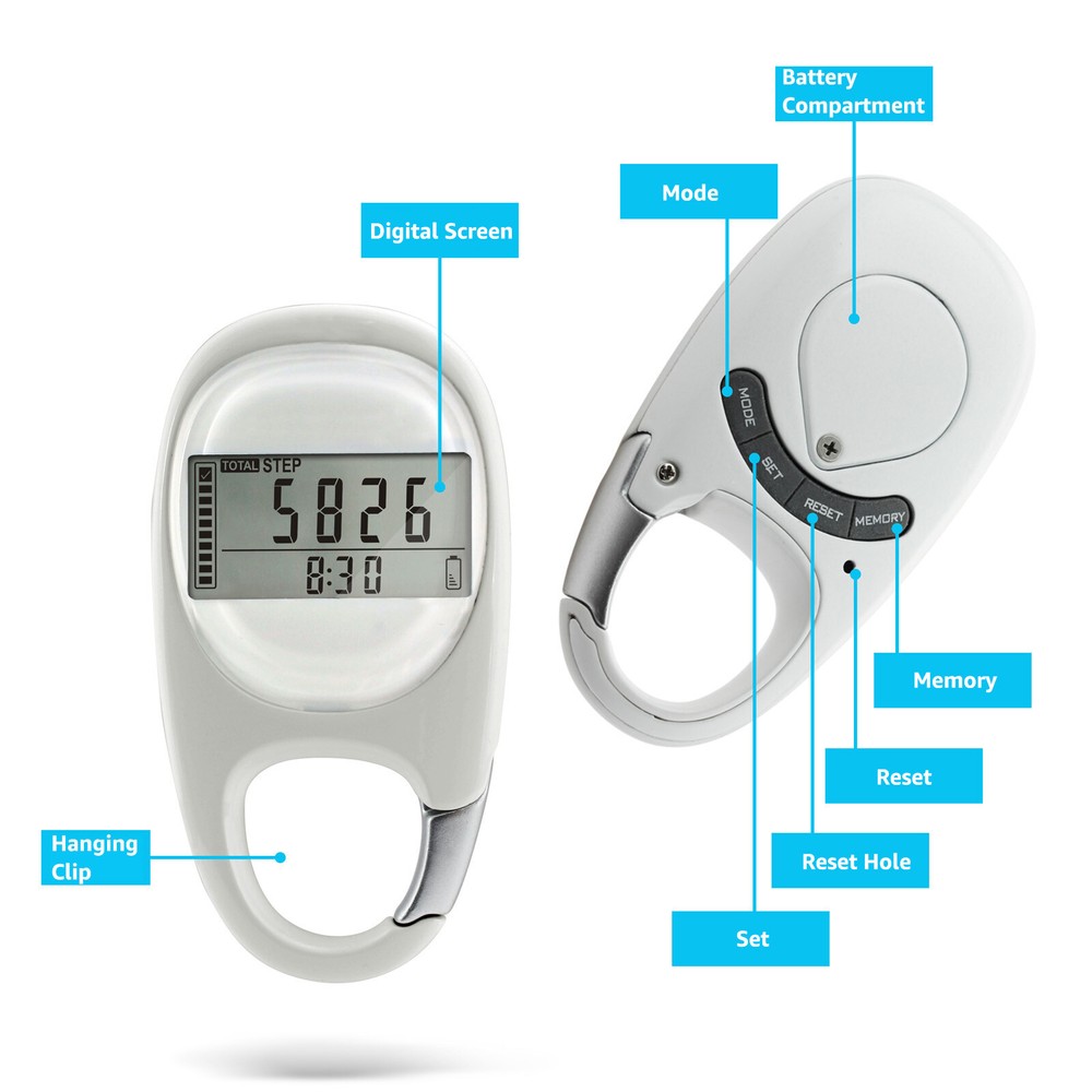 Multi-functional Step Counter Portable Pedometer Fitness for D8C7