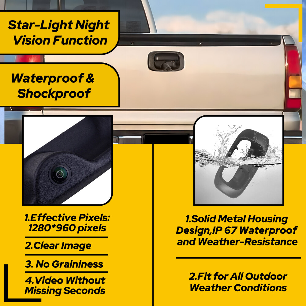 TAILGATE BACKUP REVERSE HANDLE CAMERA REVERSING CAMERA FOR 99-06 CHEVY SILVERADO