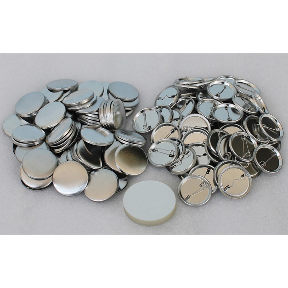 1-1/4" 32mm Button Badge Set Pin Back Parts for Button Maker Machine 100 Sets
