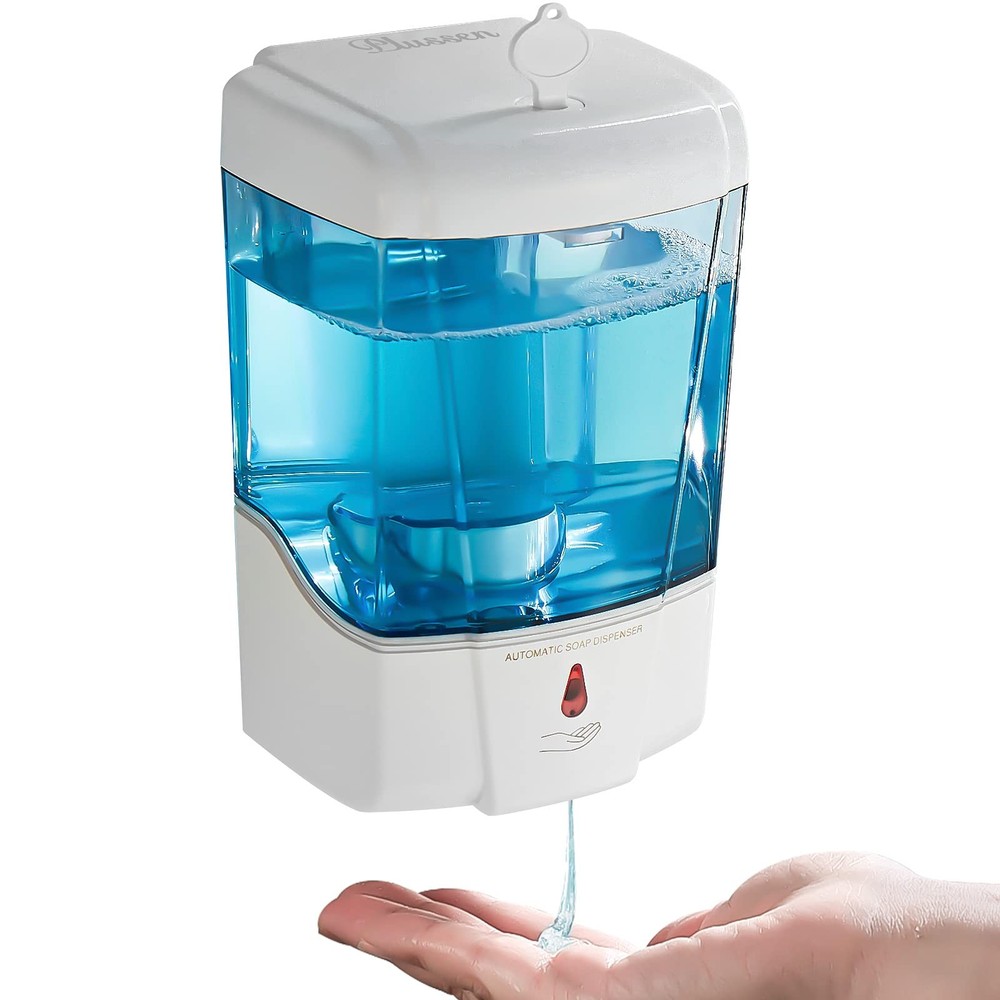 PLUSSEN Soap Dispenser Wall Mount, Automatic Hand Sanitizer White-600ml