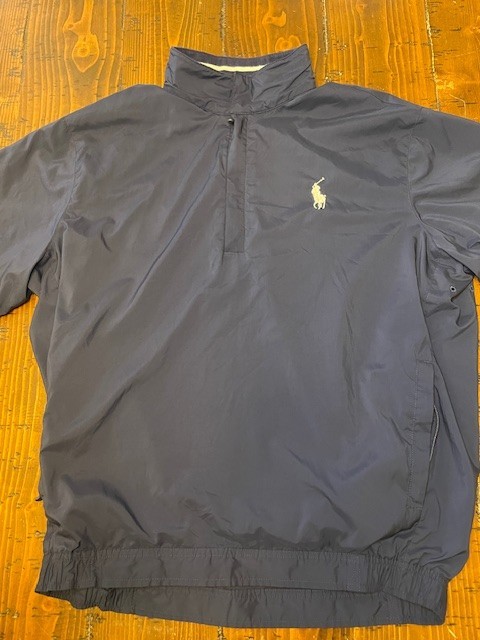 Polo Golf Ralph Lauren Short Sleeve Windbreaker Jacket Navy Pullover Medium