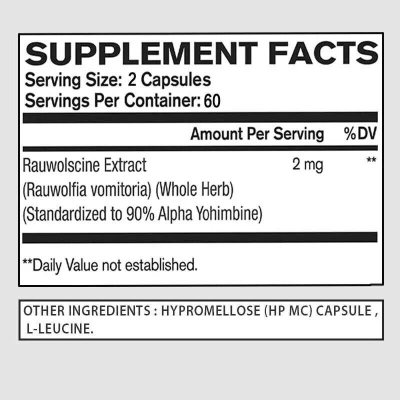 Rauwolscine 2mg Capsules Promote Fat Burning and Support Cardiovascular Function